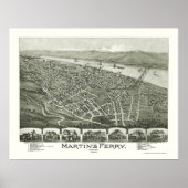 Martin's Ferry, OH Panoramic Map - 1899 Poster (Voorkant)