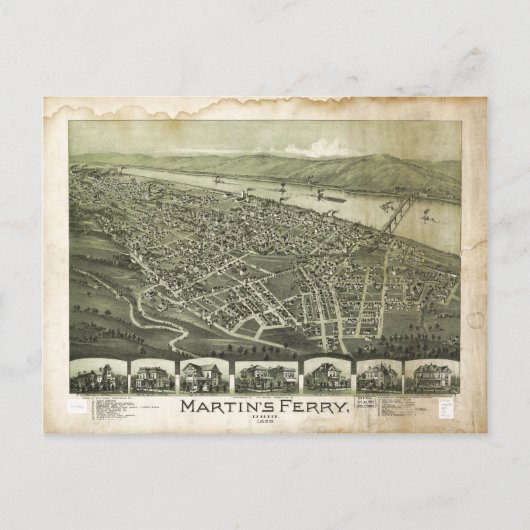 Martin's Ferry Ohio van Thaddeus Fowler (1899) Briefkaart (Voorkant)