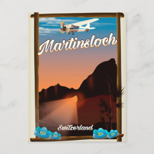 Martinsloch Zwitserland reisposter Briefkaart