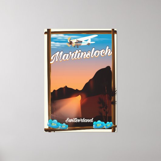 Martinsloch Zwitserland reisposter Canvas Afdruk (Voorkant)