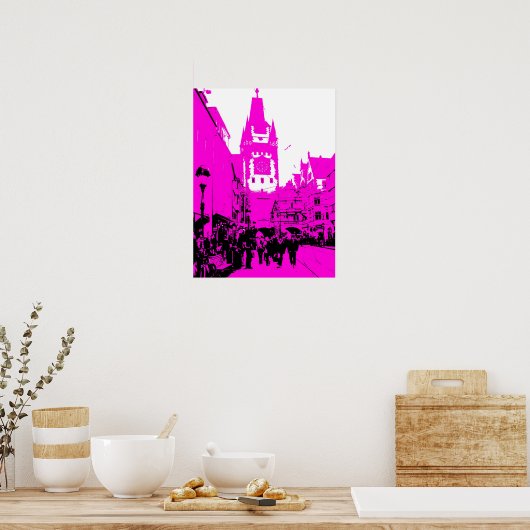 martinstor freiburg pink poster (Keuken)