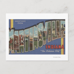 Martinsville, Indiana - Grote Letter-scènes Briefkaart