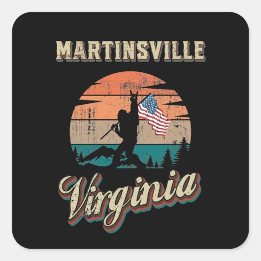 Martinsville Virginia Vierkante Sticker (Voorkant)