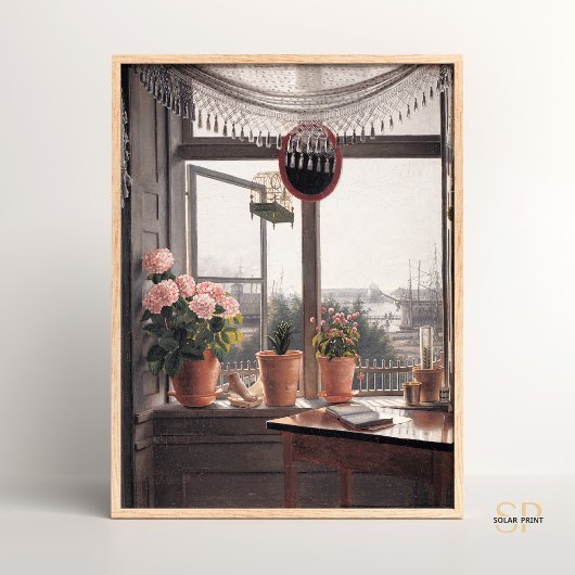 Martinus Rorbye Uitzicht uit het venster van de ku Poster