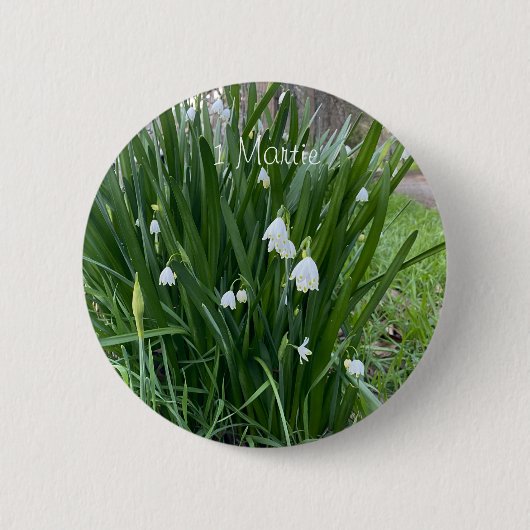 Mărțișor - Ghiocei Ronde Button 5,7 Cm (Voorkant)