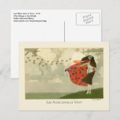 Marty  Art Deco Mode Wings in de wind Briefkaart (Voorkant / Achterkant)