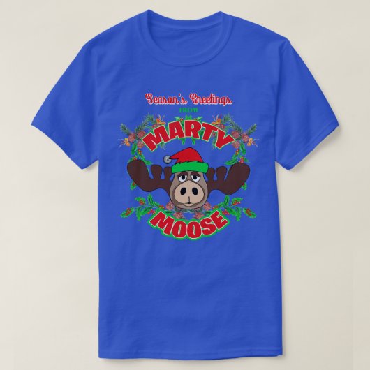 Marty Moose van Kerstvakantie T-shirt (Design voorkant)