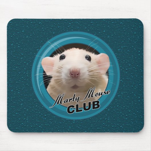 Marty Mouse Club Mousepad met achtergrond Muismat (Voorkant)