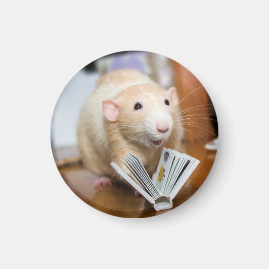 Marty Mouse houdt van lezen magneet (Voorkant)