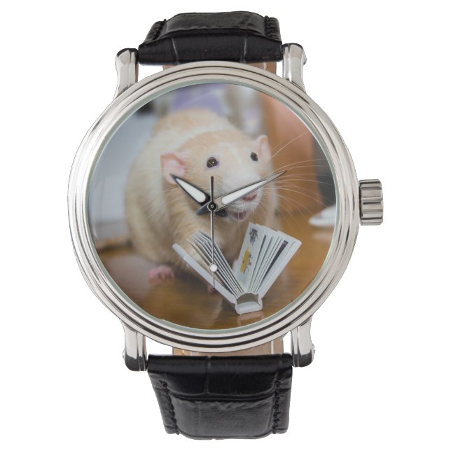 Marty Mouse Ik hou van lezen horloge (Voorkant)