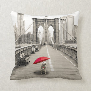 Marty Mouse in Brooklyn Bridge Pillow Kussen