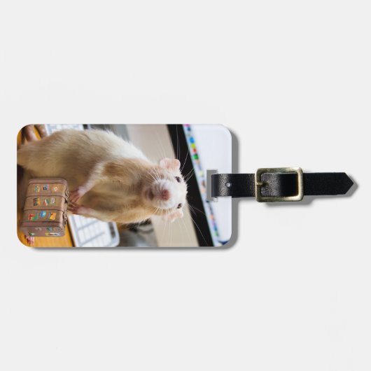 Marty Mouse klaar voor reizen!  (Bagage label) Bagagelabel (Voorkant horizontaal)