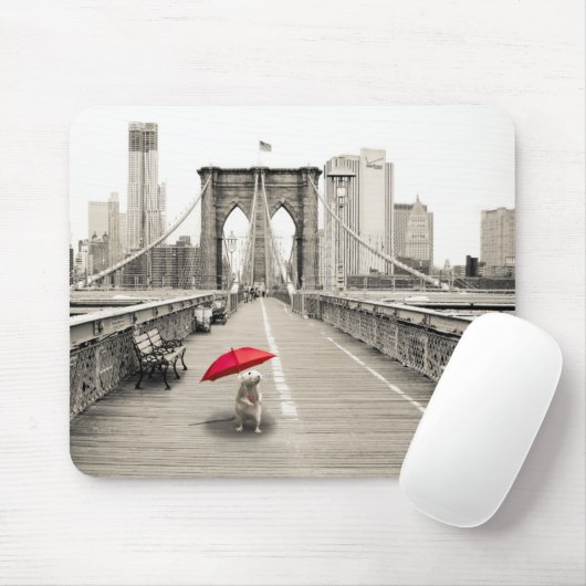 Marty Mouse op de Muismat van de Brooklyn Bridge (Met muis)