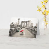 Marty Mouse op het Brooklyn Bridge-Wenskaart Kaart (Gele Bloem)