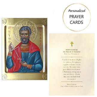 Martyr Romanus Deacon of Caesarea Prayer Card Plaatskaartje