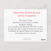 Martyrdom St. Juvenaly Prayer Card Briefkaart (Achterkant)