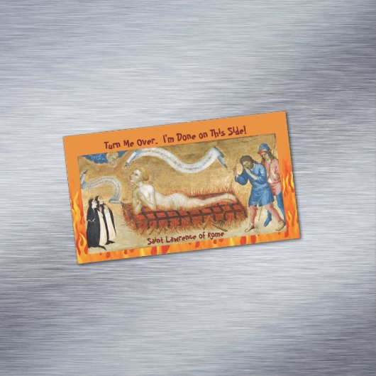 Martyrdom St. Lawrence, met twee nonnen (M 022) Magnetisch Visitekaartje (Voorbeeld)