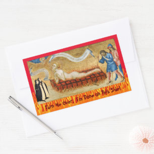 Martyrdom St. Lawrence, met twee nonnen (M 022) Rechthoekige Sticker