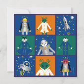 Martzkins in Outer Space Birthday Party Kaart (Voorkant)