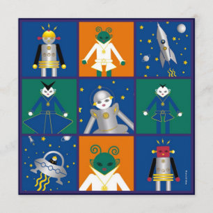 Martzkins in Outer Space Birthday Party Kaart