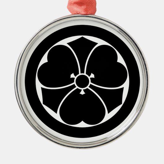 Maru ni kenkatabami metalen ornament (Voorkant)
