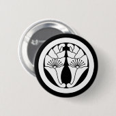 Maru omringd met anzu-blad bloemen ronde button 5,7 cm (Voorkant /achterkant)