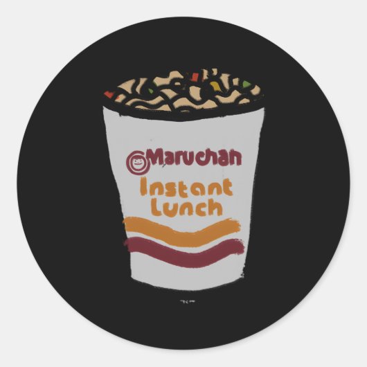 Maruchan Instant Lunch Ra Noodle Doodle Ronde Sticker (Voorkant)