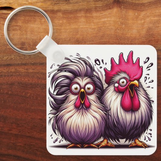 "Marv & Mary Silkie" Duo Aluminum Keychain (Voorkant)