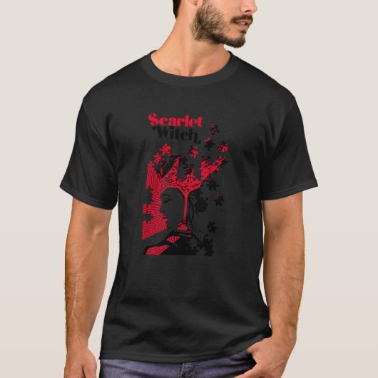 Marvel Avengers Scarlet Witch Wanda Maximoff Puzzl T-shirt (Voorkant)