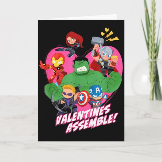 Marvel Avengers Valentijns Embleem  Kaart (Voorkant)