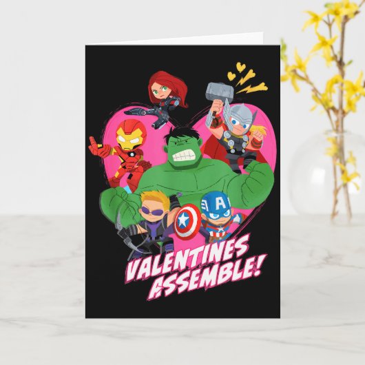 Marvel Avengers Valentijns Embleem Kaart (Gele Bloem)