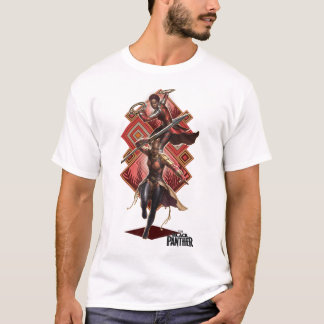 Marvel Black Panther Film Okoye Nakia Diamond Pos T-shirt