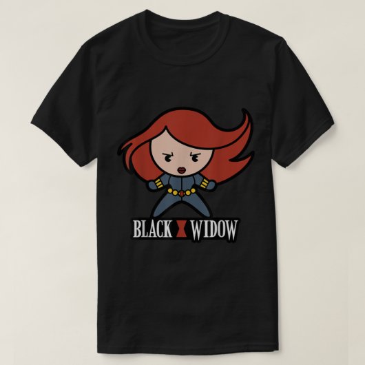 Marvel Black Widow Cute Kawaii Logo Stance Graphic T-shirt (Design voorkant)