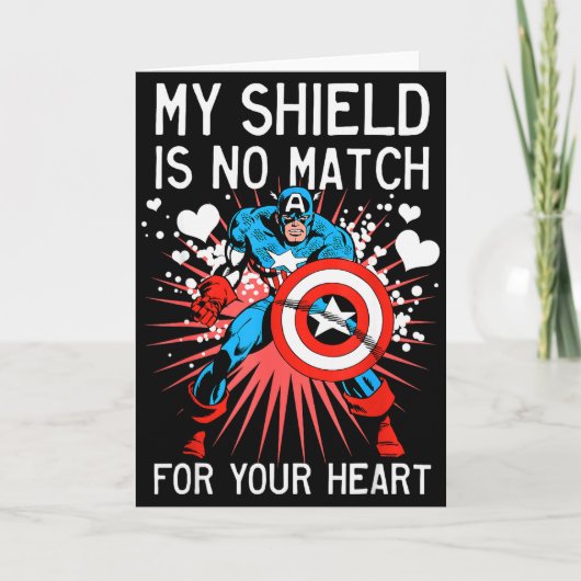 Marvel Captain America Schild Hart Valentijnsdag G Kaart (Voorkant)