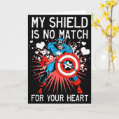 Marvel Captain America Shield Heart Valentine Grap Kaart (Gele Bloem)