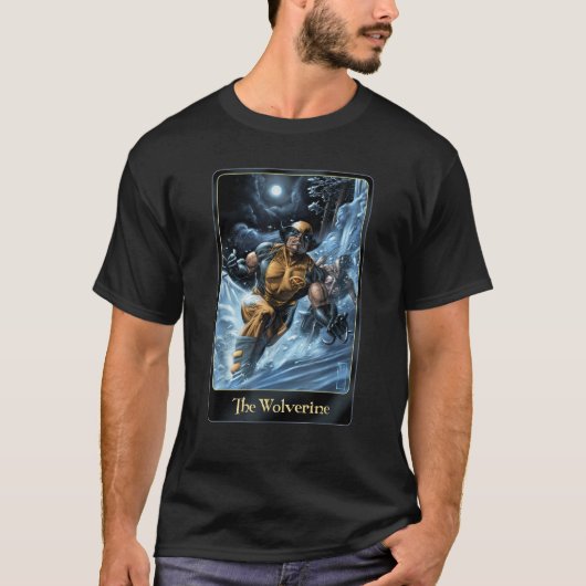 Marvel Comic Wolverine Moon light Card Art Graphic T-shirt (Voorkant)