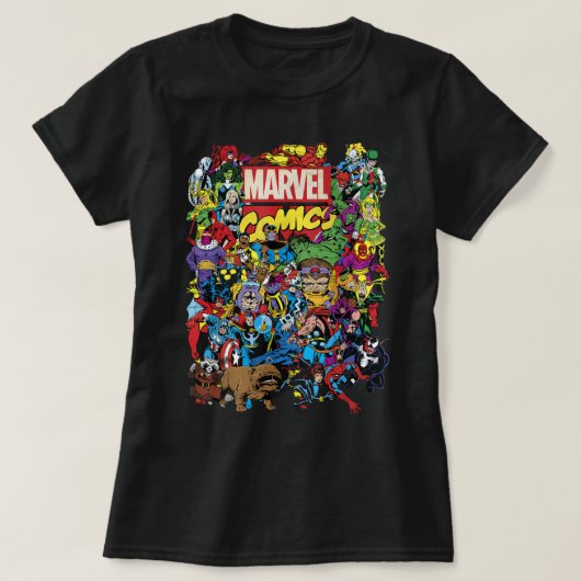 Marvel Comics Heroes Group Shot Graphic T-Shirt T- (Design voorkant)