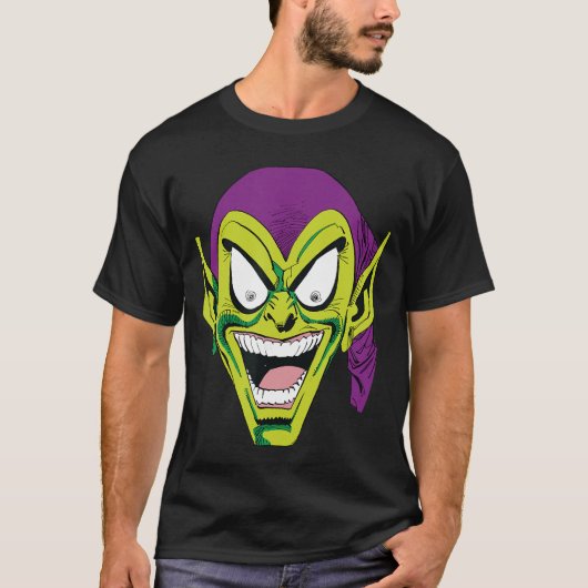 Marvel Comics Retro Green Goblin Spidey Schurk Bi T-shirt (Voorkant)