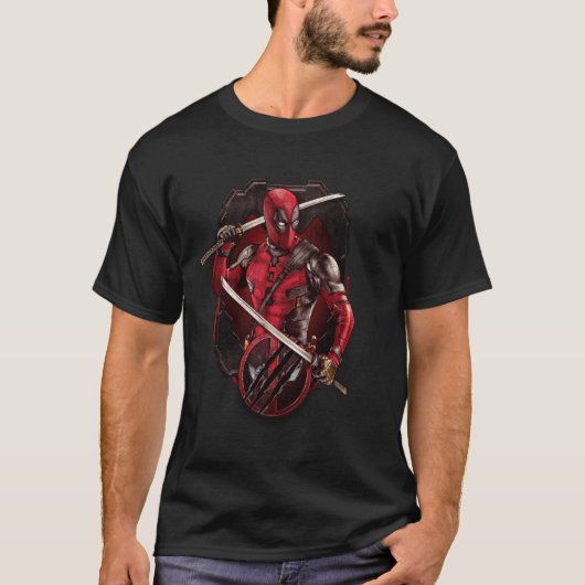 Marvel Deadpool & Wolverine Double Katana Vignette T-shirt (Voorkant)