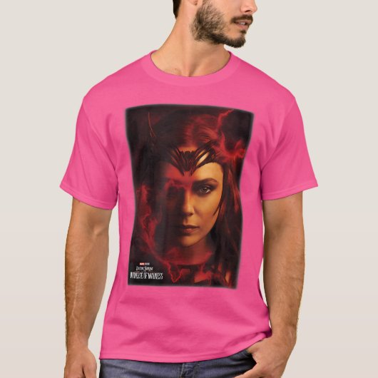 Marvel Doctor Strange 2 Scarlet Witch Big Face Fla T-shirt (Voorkant)