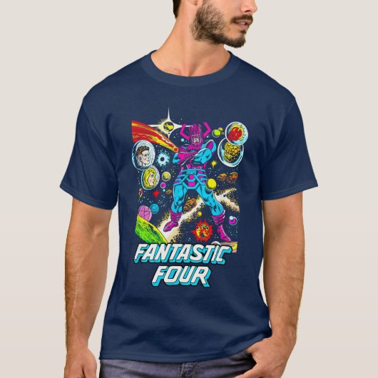 Marvel Fantastic Four Klassieke Galactus Comic Cov T-shirt (Voorkant)
