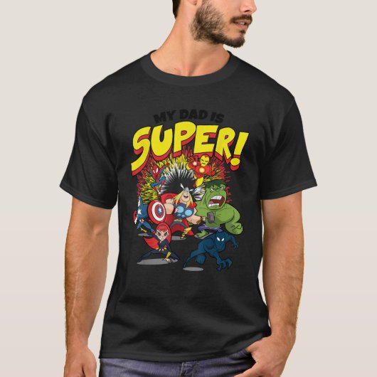 Marvel Father s Day My Dad Is Super Avengers Break T-shirt (Voorkant)