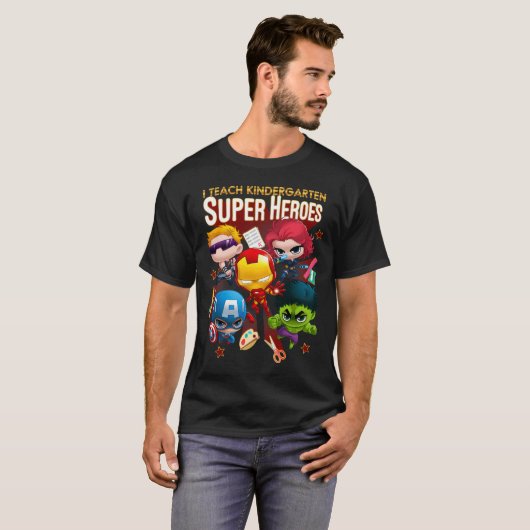 Marvel Group Shot Ik Leer Kleuterschool Superheld T-shirt (Voorkant volledig)