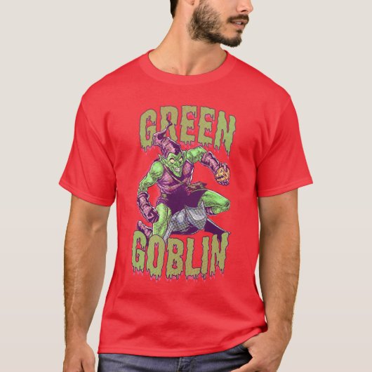 Marvel Halloween Green Goblin slijmerig lettertype T-shirt (Voorkant)