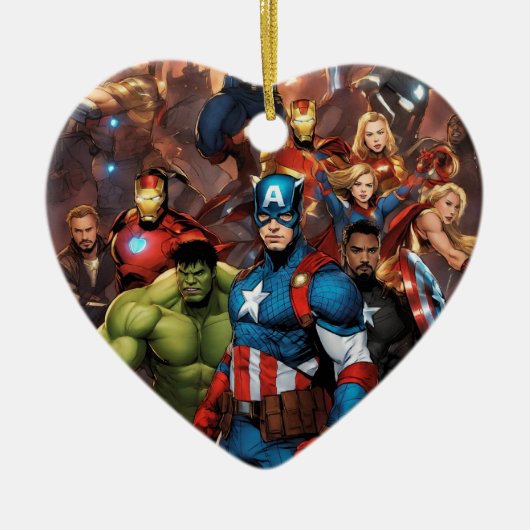Marvel Heart Keramisch Ornament (Voorkant)