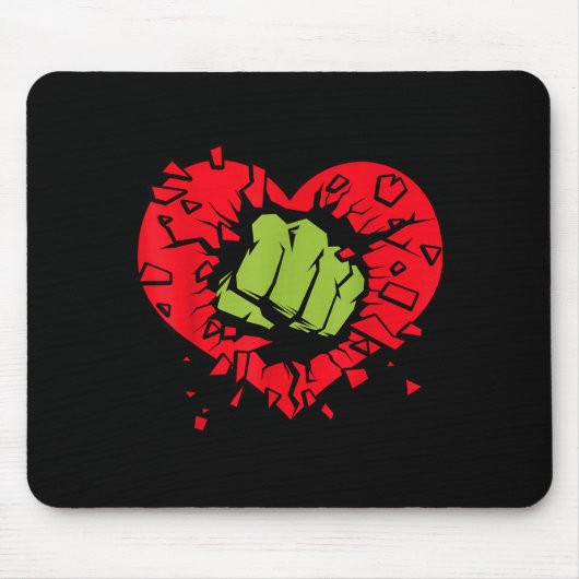 Marvel Hulk Smash Hart Valentijnsdag Muismat (Voorkant)