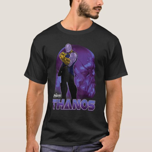 Marvel Infinity War Thanos Grote Hoofd Profiel Gra T-shirt (Voorkant)