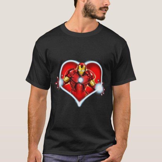 Marvel Iron Man Heart Blaster Glow Valentine Graph T-shirt (Voorkant)