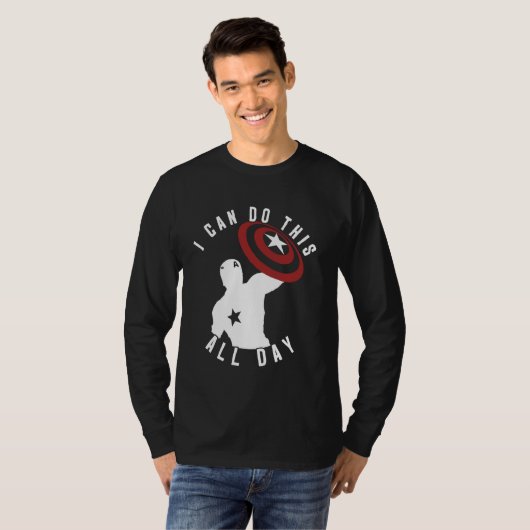 Marvel Kapitein America, ik kan dit de hele dag do T-shirt (Voorkant volledig)