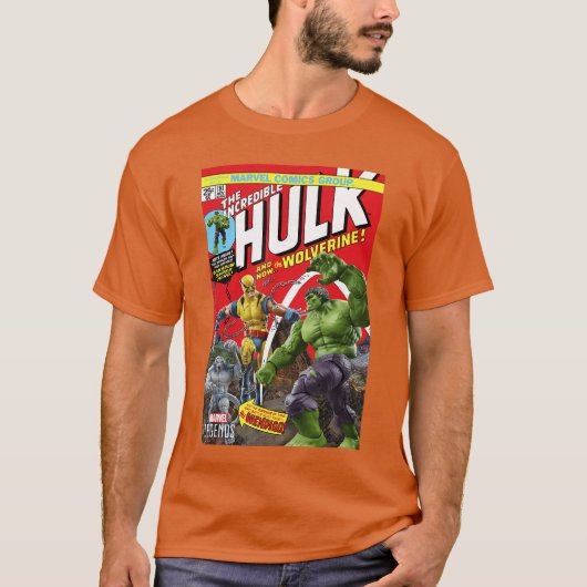 Marvel Legends Series Hulk en Wolverine Comic Cov T-shirt (Voorkant)